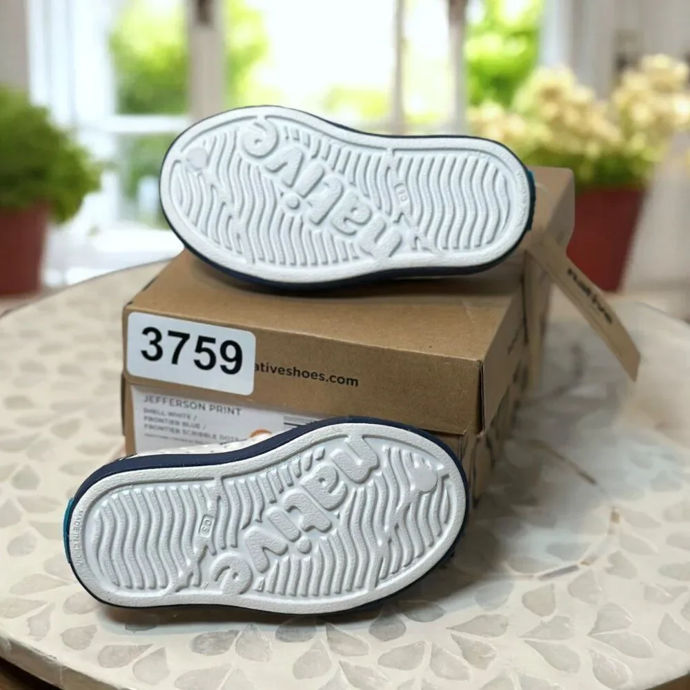 Native Jefferson “Frontier Scribble Dots”  Slip-On Water Shoes Toddler C5 White